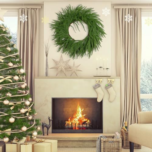 Couronne de Noël 60cm Dremisland pour cheminée et extérieurs