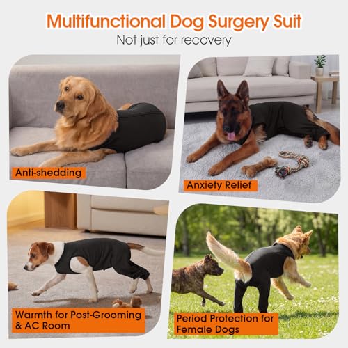 Image of Lelepet Dog Recovery Suit for Rear Legs, Surgery Onesie, Cone Alternative