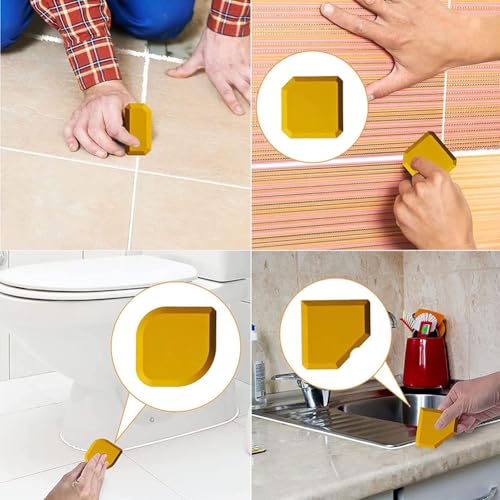 Silikon Abzieher, Fugenglätter Set, 5 Stück Silikon Caulking Werkzeug, Silikonentferner Werkzeug, Silikonfugen Abzieher, Fugenwerkzeug für Dichtstoff- und Leimabzieher I Silikonabzieher (Gelb)