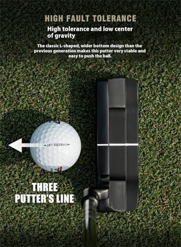 Rechte Hand Golf Blade Putter 34 Zoll Stahlschaft, 3 Grad Loft für Männer Frauen, beinhaltet Kopfbedeckung, Präzision Putting Club für Erwachsene