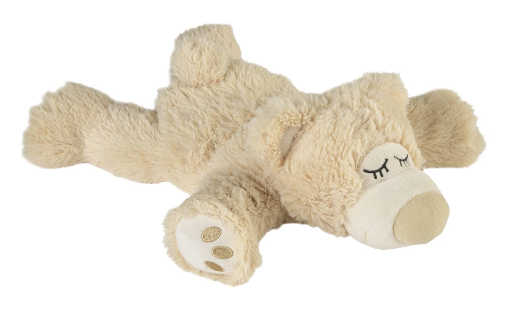 Warmies® Sleepy Bear - Cojín térmico (relleno de 100% mijo, 35 cm, 700 g), color beige