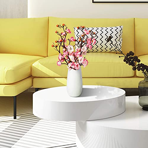 Liucogxi 4 Pcs Artificial Flower Plum Blossom Branch Real Touch Artificial Cherry Blossom Flower No Stem For Table Wedding Bouquet Home Decor #TOP3