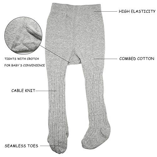 Image of Baby Toddler Girls Tights Seamless Cable Knit Cotton Leggings Pants Stockings for Infant Baby Girl