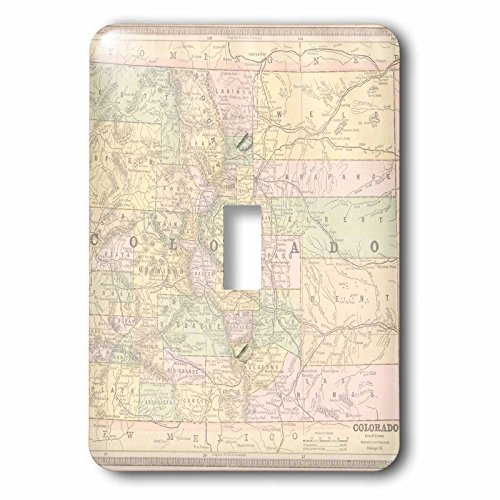 Interruptor de palanca retro con placa de mapa antiguo de Colorado 3dRose lsp_178849_1 3