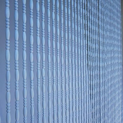 Cortinas de cuentas de madera retro con 60 hebras blancas para decorar la entrada de la cocina 5