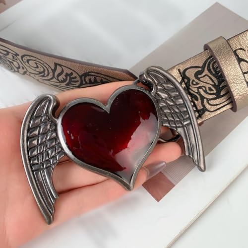 Unique Heart Wing Embossed Metal Chain Belt Vintage Waistbelt Punk Waist Accessory Gothic Sweet And Cool Accessory Belt3