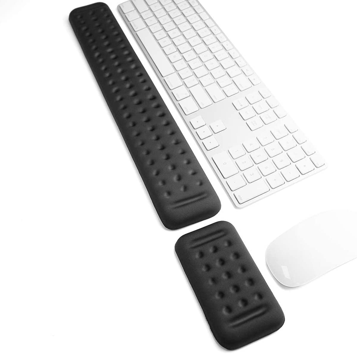 ECVV Memory Foam Mouse & Keyboard Wrist Rest Set for Pain Relief Easy Typing, Ergonomic Mouse Pad Wrist and Keyboard Wrist Support for Work/Gaming/Study