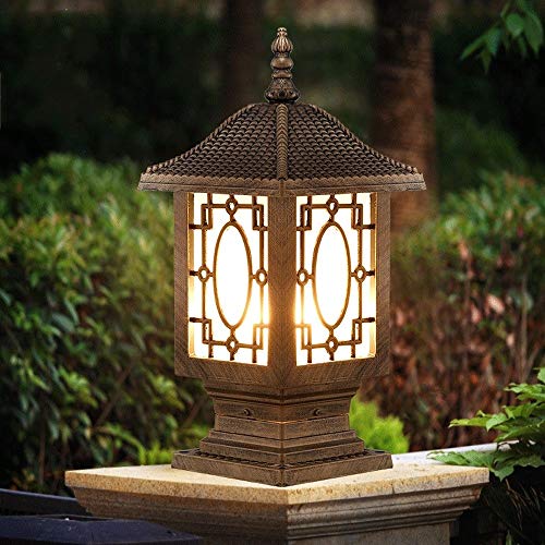 Colonne lumineuse en aluminium moulé de style européen pour pilier de porche