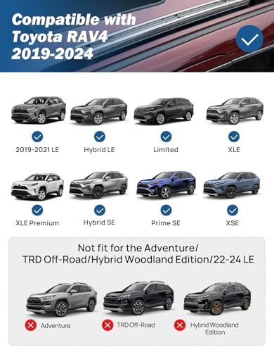 Image of JOYTUTUS Lockable Car Roof Rack Cross Bars, Compatible with Toyota RAV4 2019-2025 with Factory Side Rail (Not Fit Adventure /Hybrid Woodland Edition /TRD Off-Road /22-24 LE), Aluminum Crossbars