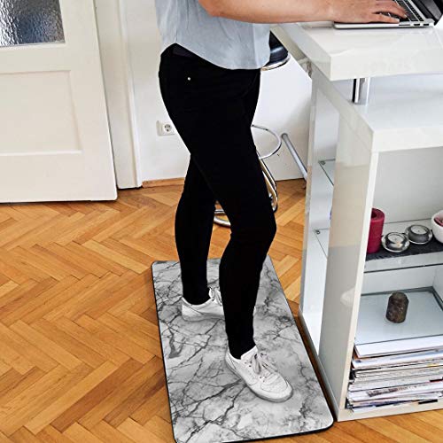 Marble Gray Anti Fatigue Kitchen Mat Nonslip Foam Kitchen Floor Mat Waterproof Cushioned Rugs Comfort Standing Mat for Kitchen Office Computer Desk 20" x 36" 3/4"
