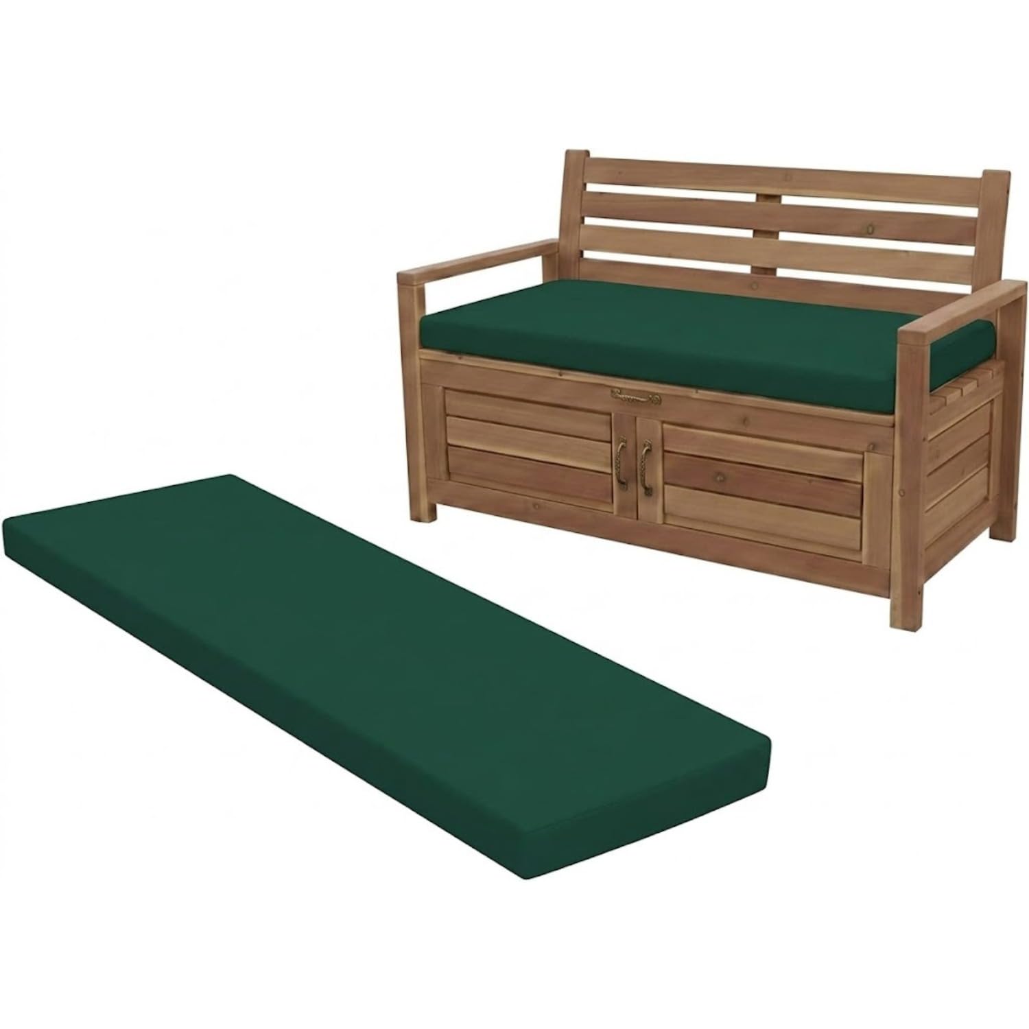Cuddle Cloud Waterproof Garden Keter Bench Cushion Seat Pad Replacement Cushion for Iceni & Eden Storage Box 128x50x5cm Lightweight & Durable Seat Pad Cushions (Bottle Green) โ image 1
