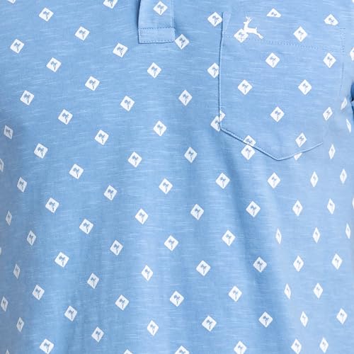 Image of Parx Men's Print Pattern Regular Fit Pure Cotton Half Sleeve Polo Neck Casual T-Shirt