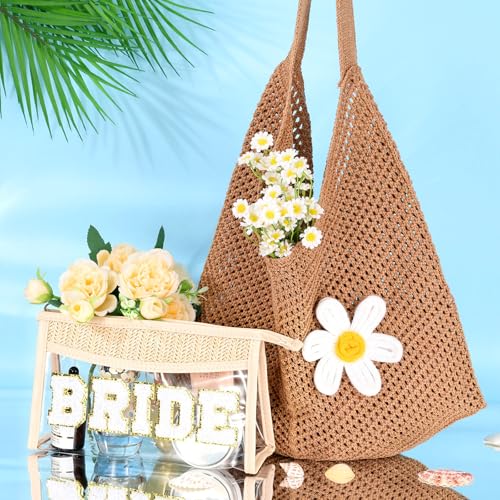 Set 2 bolsas playeras crochet para novia verano miniatura 3