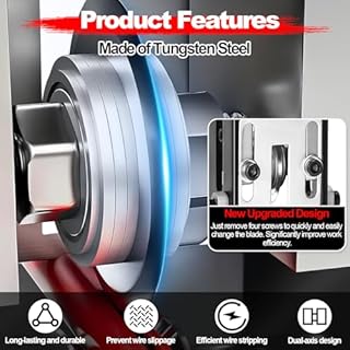 Trivd Frol Manual Wire Stripping Machine, Gauge Wire 0.06"-1", Scrapping Copper Wire Peeler Machine, Drill Powered/Hand Crank Dual-drive Wire Stripper Tool for Scrap Copper Recycling & DIY etc.