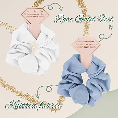 Loanzeg Twill Bridesmaid Scrunchies Bachelorette Hair Ties Set Of 12 Bridal Shower No Damage Hairties Ideas Gift For Wedding Party Favors Bridesmaid Proposal Gifts (Blue) #TOP1