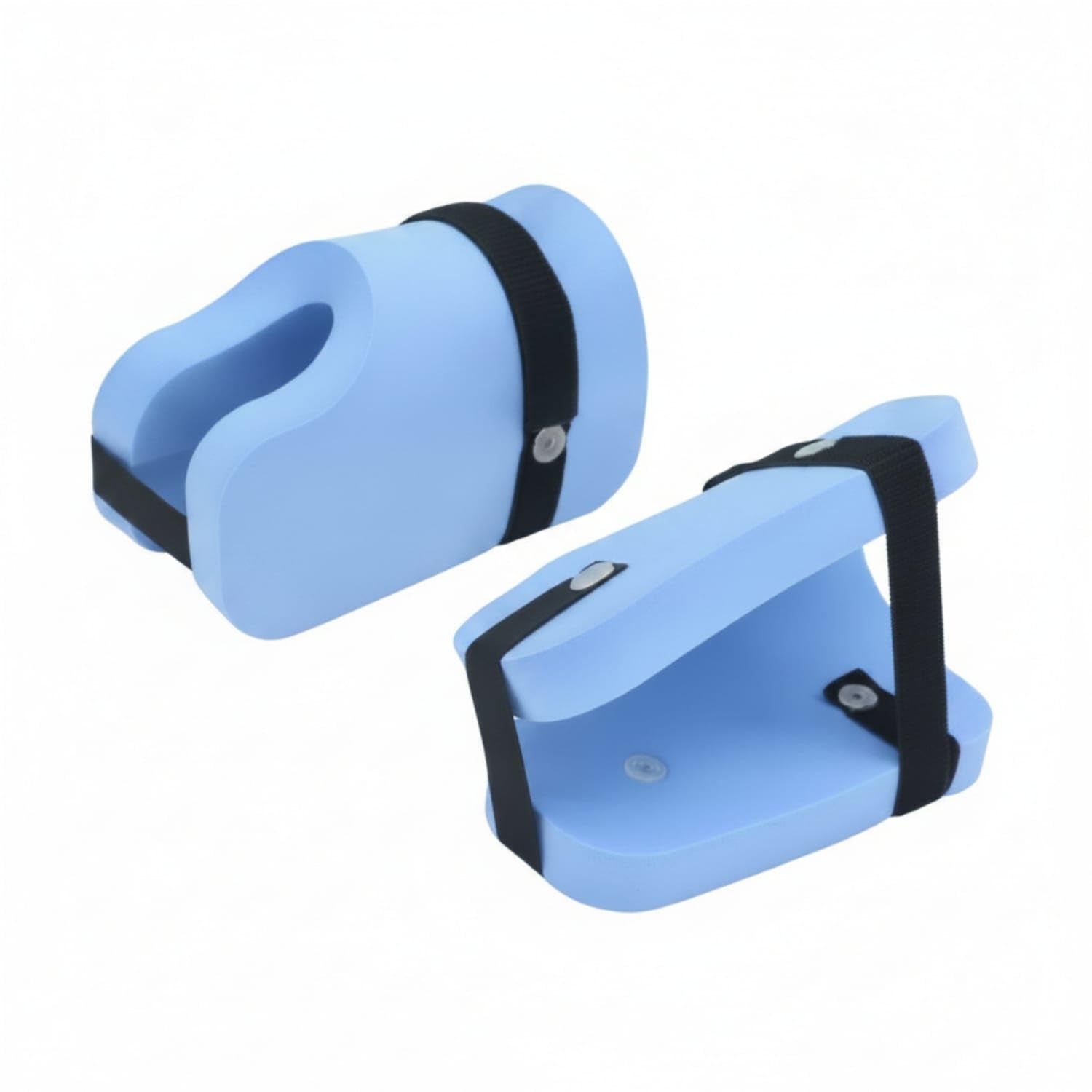Adjustable Swim Cuffs with Straps Soft Aquatic Leg Cuffs Resilient Flotation Sleeves Buoyant for Beginners, Swimmers, Pool Training, Blue, Short-image-43