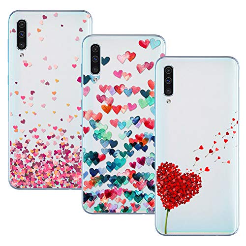 Young Ming Funda Para Samsung Galaxy A50/A50s/A30s, (3 Pack) Transparente Ultrafina Carcasa Delgado antigolpes Resistente, Amor