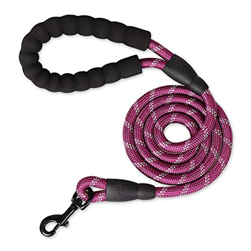 Vineco Poignée Rembourrée Douce, Fils Très Réfléchissants, Sacs à Déchets et Distributeur, 1,5 m Corde Laisse pour Tous Les Chiens de Taille, Pourpre Cover