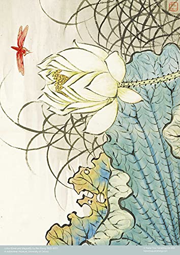 Adult Jigsaw Puzzle Ashmolean: Ren Xiong: Lotus Flower and Dragonfly (500 Pieces): 500-Piece Jigsaw