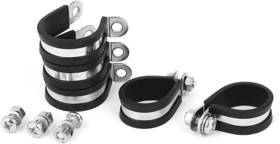 uxcell 28mm P Clips EPDM Rubber Lined Mounting Bracket 5pcs for Pipe Tube Cable