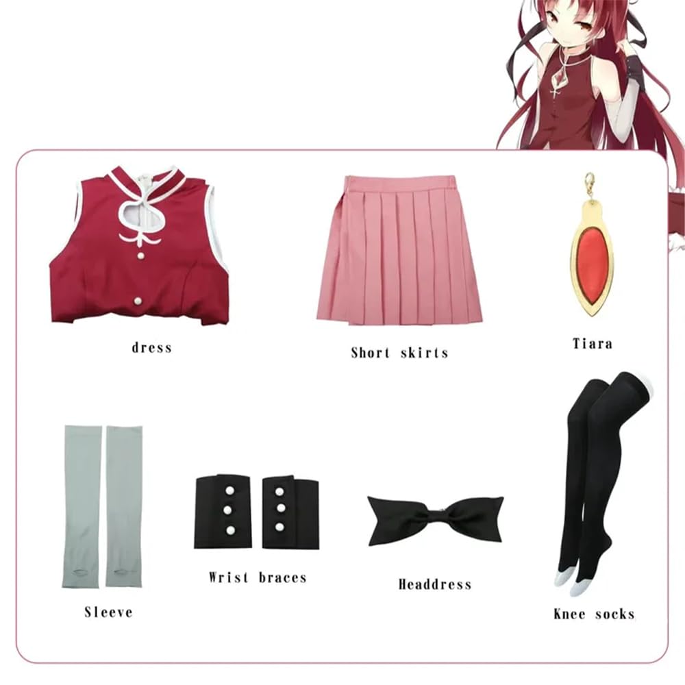 DEXSHUN Sakura Kyouko Cosplay kostium anime, sukienka na Halloween, karnawał, imprezę, akcesoria, rekwizyt