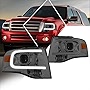 LED DRL Projector Headlight Assembly Compatible with Ford Expedition 07-14 | Headlamps with Smoked Lens Amber Corner