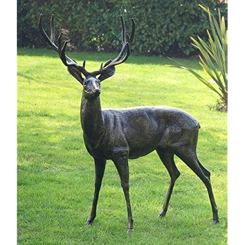 Extra Large Wild Stag Deer Bronze Metal Garden Statue Cover