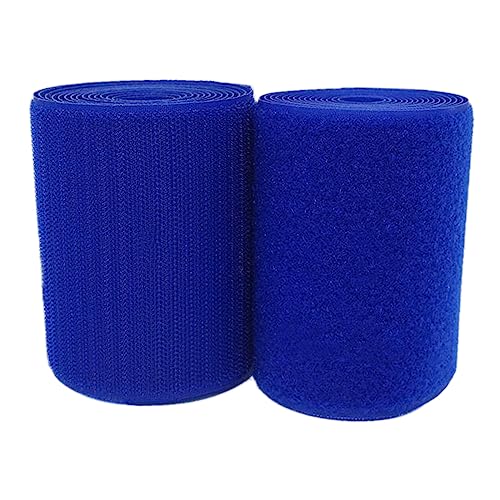 Cinta de velcro para coser, Cinta for coser con gancho y bucle, tiras de nailon no adhesivas 100 mm, color azul, 2 yardas