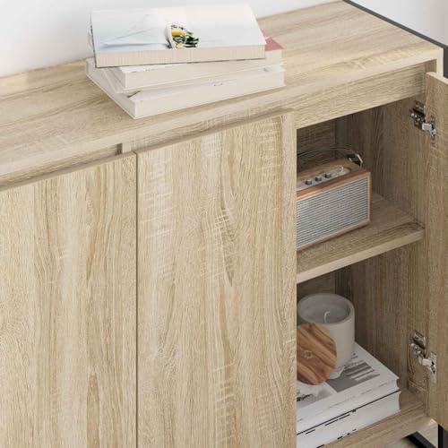 Aparador de madera industrial Sonoma de 96,5 cm con acabados modernos 5