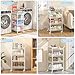 3IngSeagulls Baby Diaper Caddy Cart, 4-Tier Diaper Caddy Organizer and Storage, Rolling Utility Cart for Baby Supplies, Diaper Cart with Wheels for Bedroom, Nursery, Changing Table, White