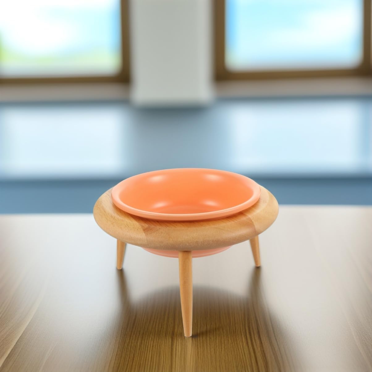 Kisangel 1set Elevated Cat Food Bowl Ceramic Cat Feeding Dish with Stand Neck Protection Design Capacity Stylish Pet Bowl for Home Decor