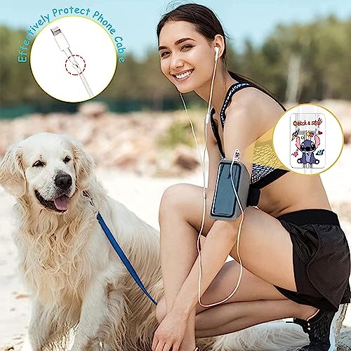 Image of ABRALE Iphone Charger Case,Accessories,Protective Case for 18W 20W iPhone 14 13 12 11 Pro Max Fast Charging Cable Adapter Charger, Cute Lightning Data Cable Case for iPhone Charger,(STITCH)