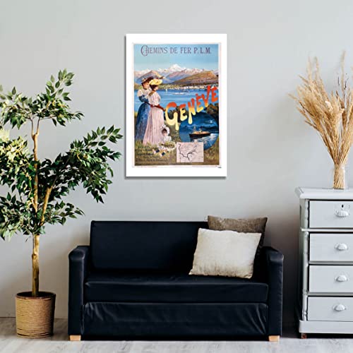 Poster de voyage Genève imprimé d'art sur papier archival mat d'exception