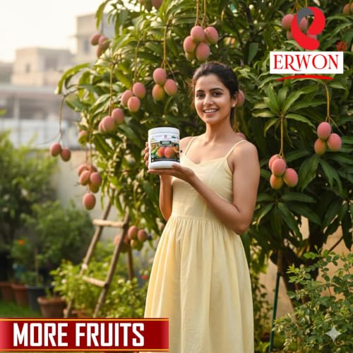 Image of Erwon Mango GROWTH MIRACLE Fertilizer, Fast Action Organic Granules for rapid Growth and Heavy Flowering and Bigger Fruits. (400 gm)
