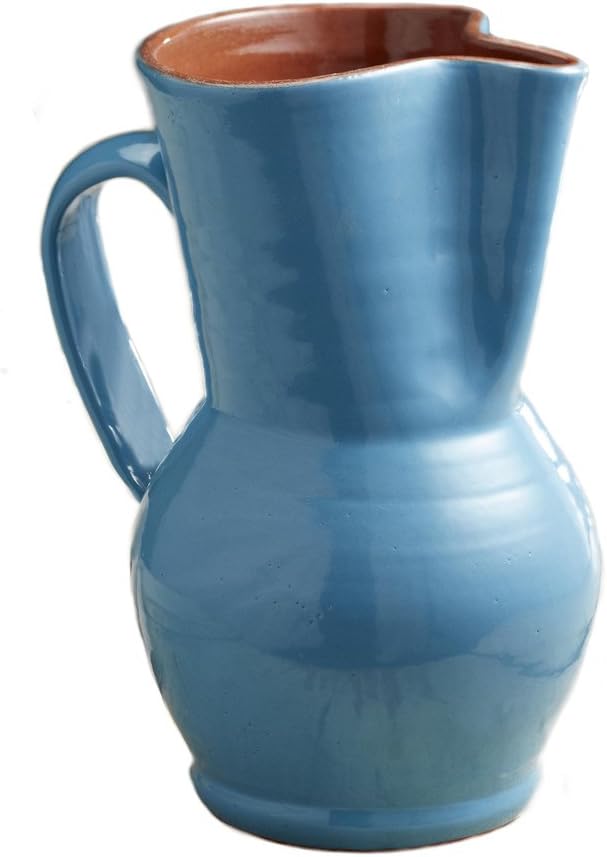 Mediterranean Blue Terra Cotta Sangria Pitcher - 1.5 liter / 1.58 quart
