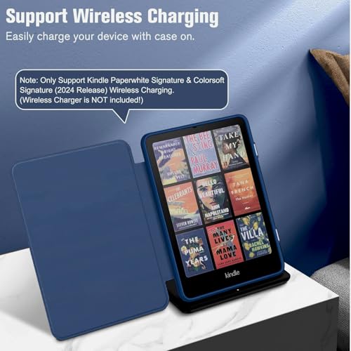 Image of MOCA Case for 7 Inch Kindle Paperwhite 12th Gen 2024 and Signature Edition, Slim Shockproof Clear Back Cover, Auto Sleep /Wake Protective Case (Hibiscus)