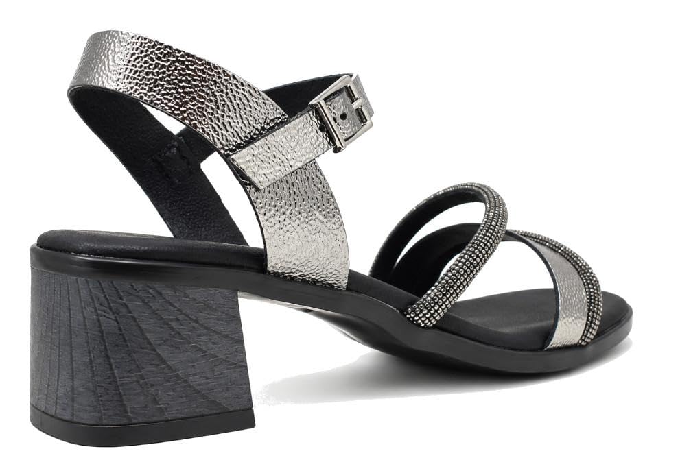 Sandalias de tacón medio Oh! My Sandals 5905 Acero para mujer - Sandalias de fiesta tiras Brillantes - Mujer
