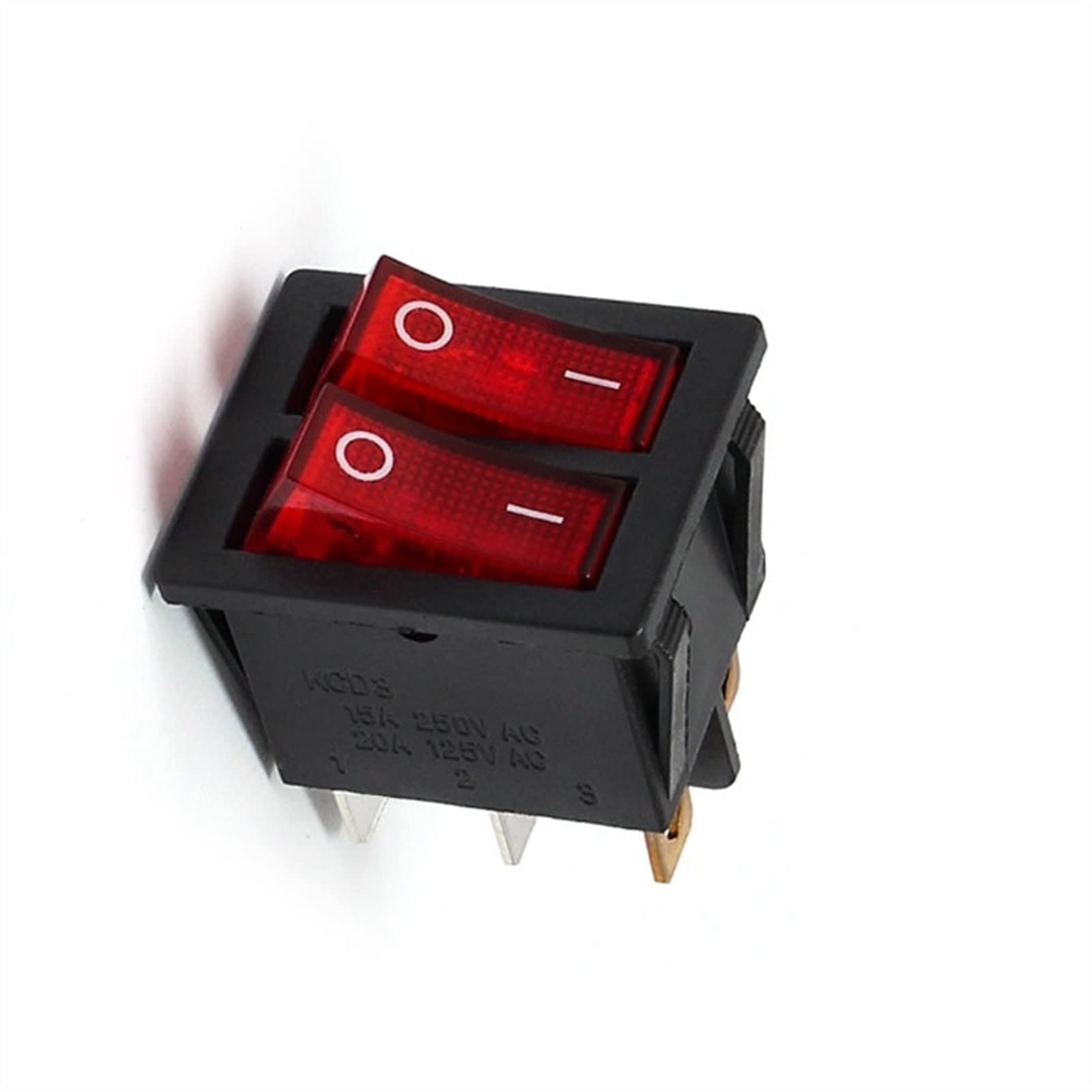 Micro interruptor Kcd4 15A 250v AC doble polo interruptor basculante de doble banda 2 vías rojo cobre pin rojo 220v lámpara interruptor de encendido y apagado con 6 pines Accesorios interruptores indu