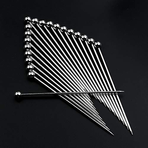 DONQL Roestvrijstalen cocktailsticks, herbruikbare fruitsticks, toothpicks, metaal, Martini Skewers, drankjes voor… - Image 8