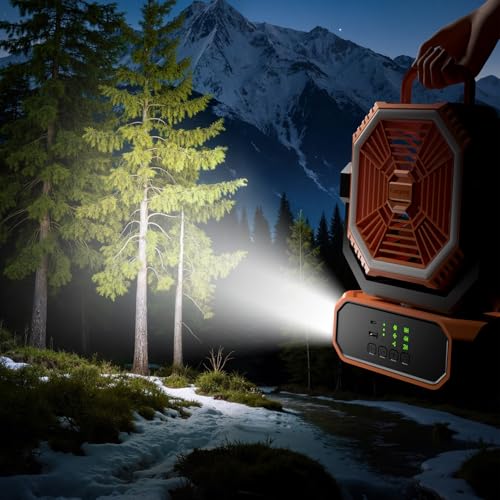 Ventilador de batería recargable oscilante que elimina el calor del camping 7