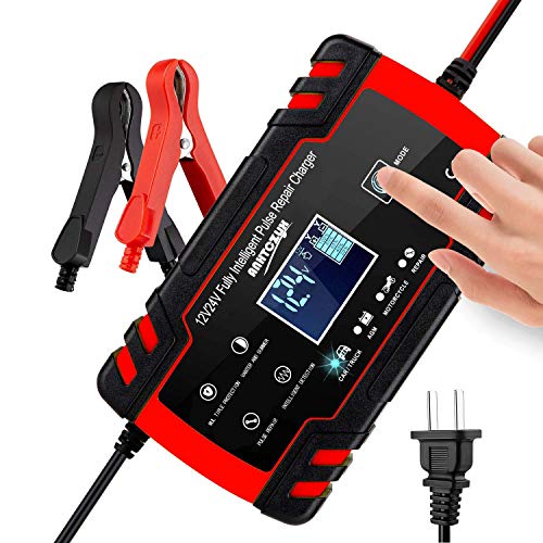 B-Qtech Battery Charger 12V 8Amp/24V 4Amp Automotive Smart Battery Maintainer for Car, Truck, Motorcycle, Lawn Mower, Boat, RV, SUV, ATV