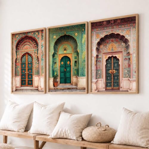 Image of kotart Indian Art Traditional Paintings for Living Room | Framed Wall Painting for Home Room Bedroom Office Wall Decor | Wall Poster With frames Set of 3 (19X25 inch)