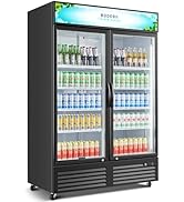BODEGA BODEGACOOLER Commercial Merchandiser Refrigerator, Upright Display Beverage Cooler, 2 Glas...