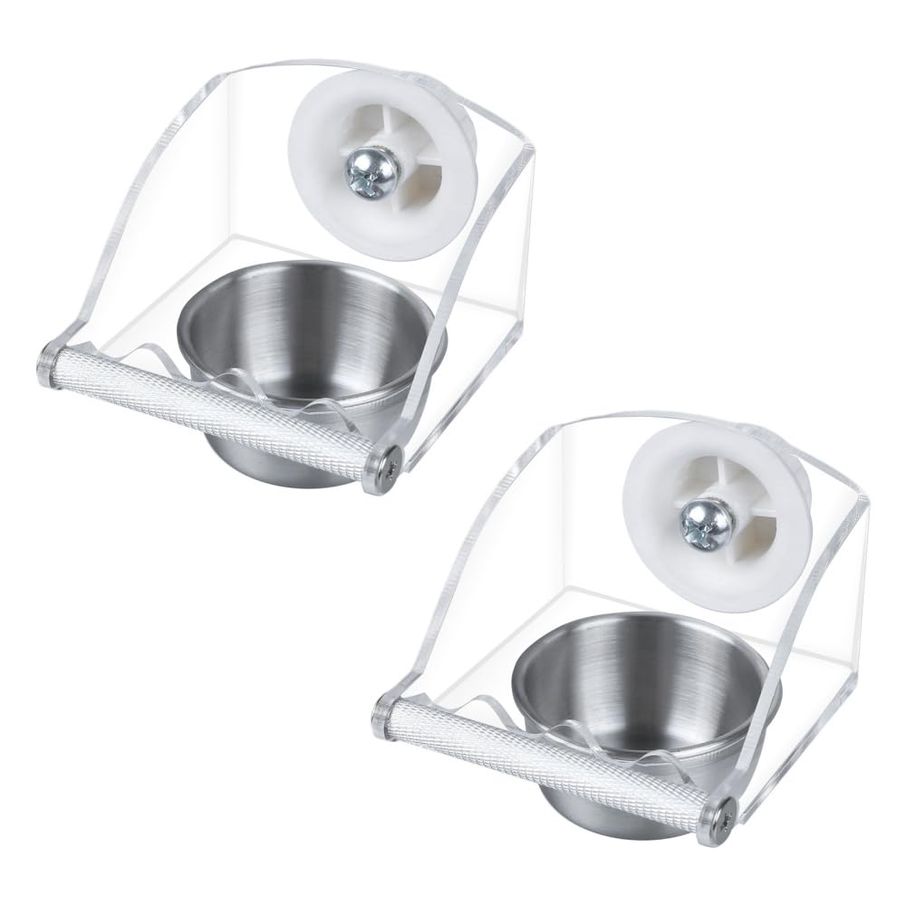 Bol d'eau pour oiseaux en inox avec support anti-renversement