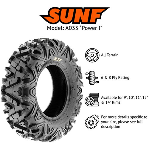 SunF 27x9-14 ATV UTV 27x9x14 All Terrain Tires 6 PR A033 POWER I - PAIR of 2 - Image 3