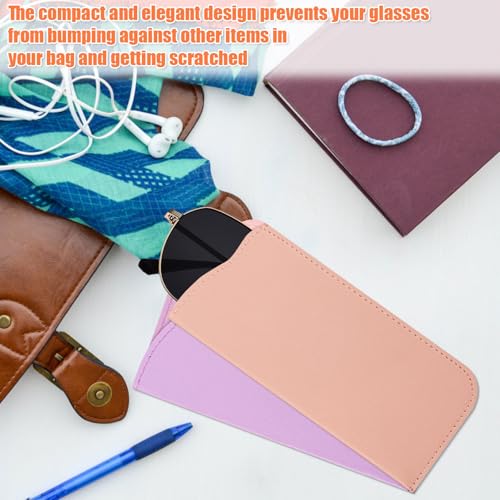 Image of 30 Pcs PU Leather Eyeglass Case, Soft Eyeglass Cases, Slim Eyeglass Case, Pocket Glasses Case for Women