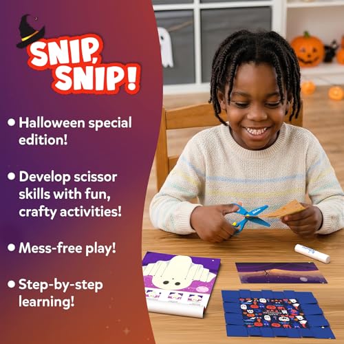 Image of Skillmatics Snip Snip Halloween Craft, Scissor Skills, Felt Kits for Kids | Cutting Activity Book, Safety Scissors, Fine Motor Skills for Preschool, Screen-Free, Learning Toy, Toddlers, Ages 3, 4, 5, 6