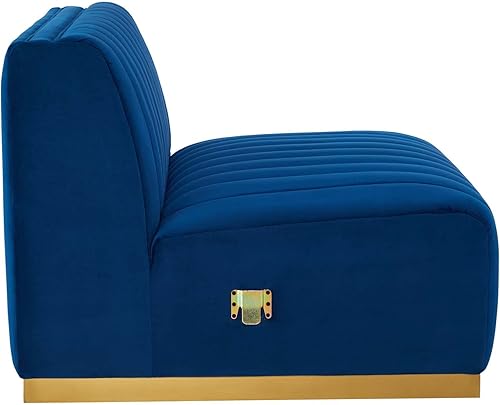 Miniatura 260 de Modway Conjure - Sofá seccional tapizado de terciopelo de alto rendimiento, con canal, silla sin brazos en negro y gris Negro-Gris,Negro