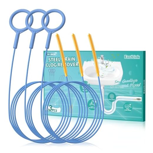 EastLink 50 Inch Extra-Long Drain Snake 3 Pack, Reusable Sink Snake with Easy-Rinse Barbed Tip, Anti-Break Flexible Steel Drain Clog Remover with Nylon Layer, Ideal for Bathroom, Shower and Bathtub