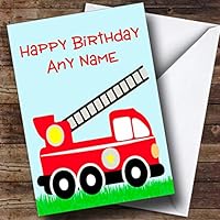 Fire Engine Fireman Personalised Birthday Card | Birthday Card | Children's Birthday Card | Birthday Card for Kids